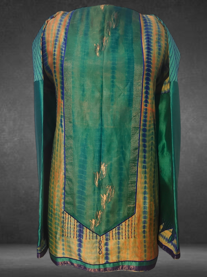 Semistitched Chanderi Shibori Short Tunic