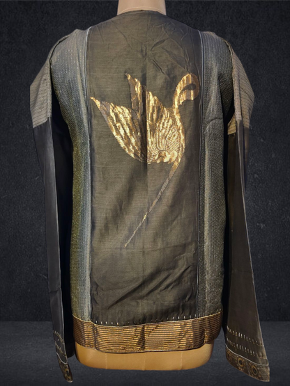 Semistitched Chanderi Ajrakh Short Tunic VISHAL KAPUR STUDIO