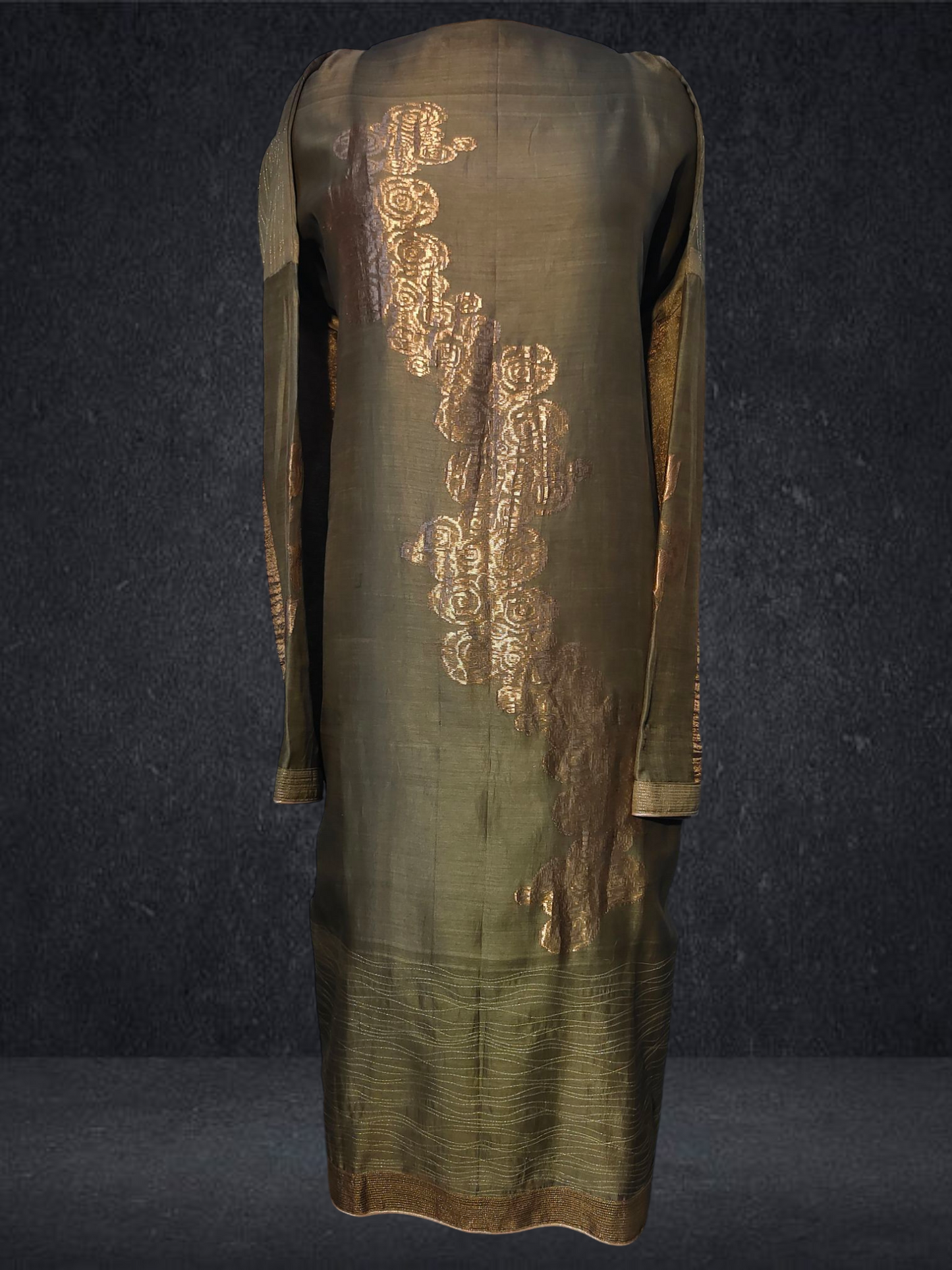 Semi Stitched Formal chanderi Suitset