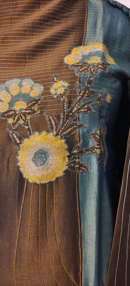 Semistitched Chanderi Ajrakh Short Tunic VISHAL KAPUR STUDIO