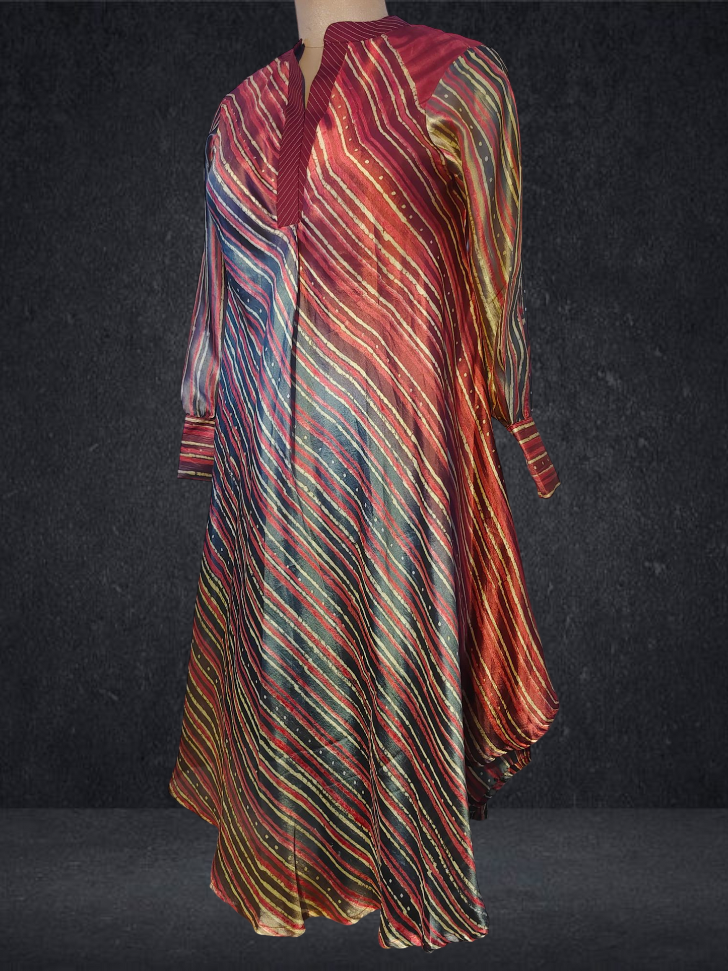 Stitched silk dress