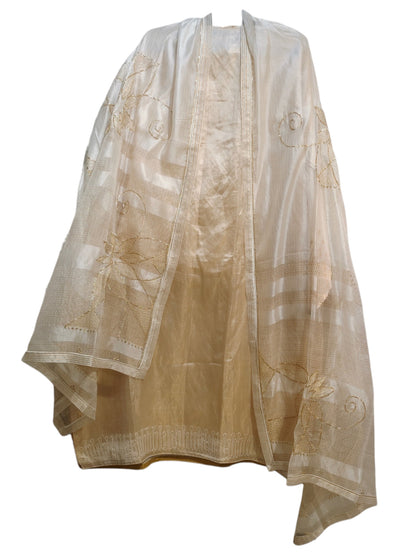 Semi Stitched Chanderi Formal Suitset