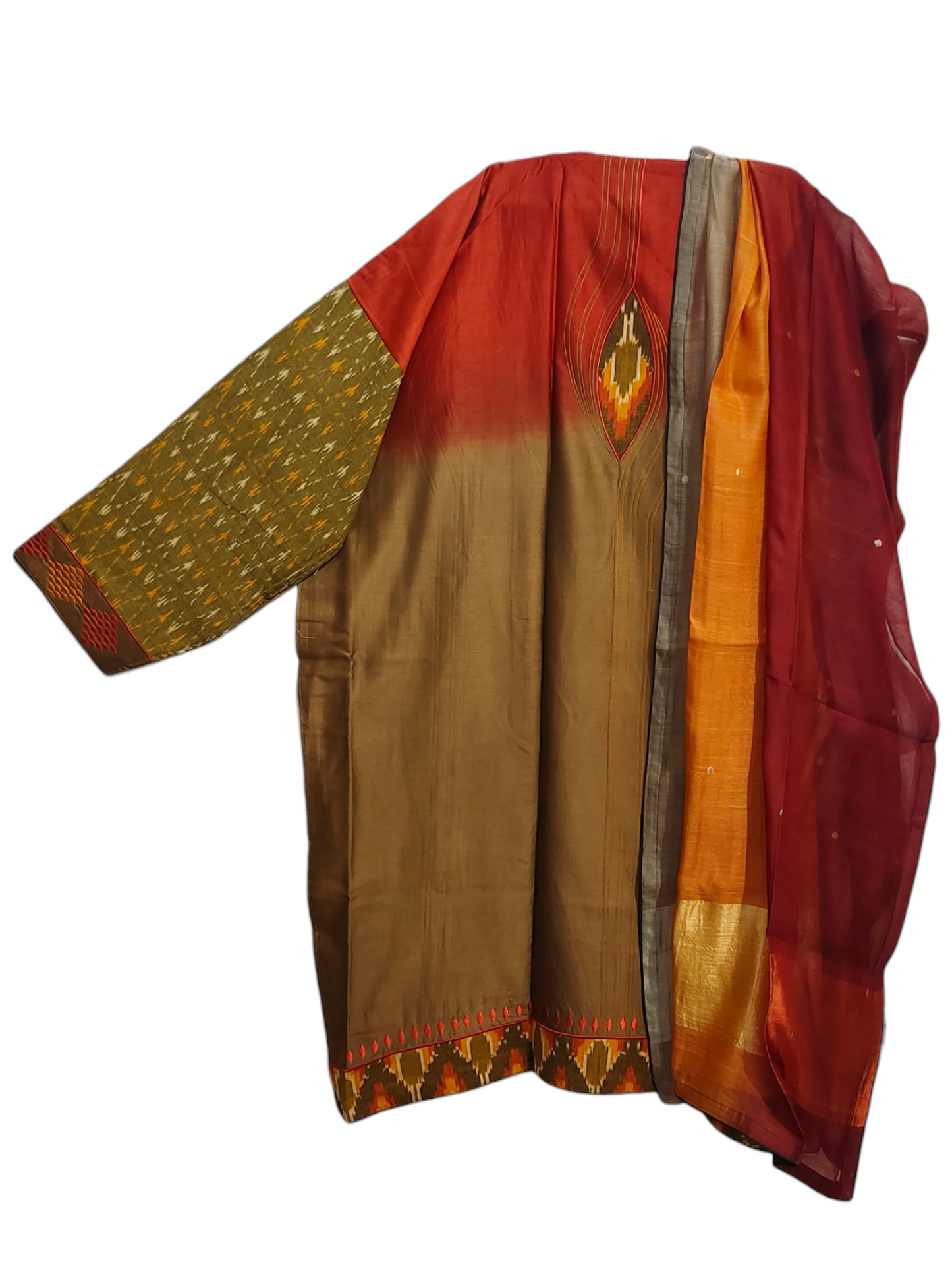 Semi Stitched Formal chanderi Suitset