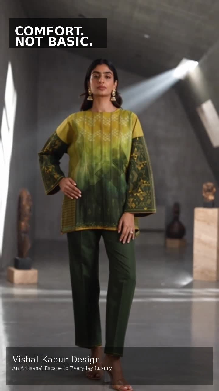 Semi Stitched printed chanderi Tunic