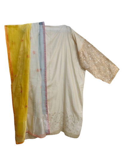 Semi Stitched Chanderi Formal Suitset