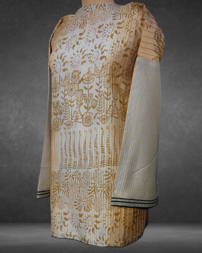 Semistitched Chanderi  Blockprinted Tunic VISHAL KAPUR STUDIO