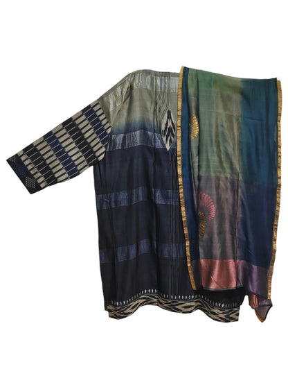 Semi Stitched Chanderi Formal Suitset