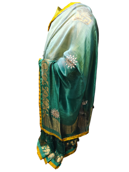 Formal Chanderi Zari Woven With Gota Saree