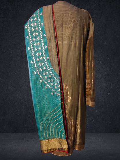 Semi Stitched Chanderi Formal Suitset