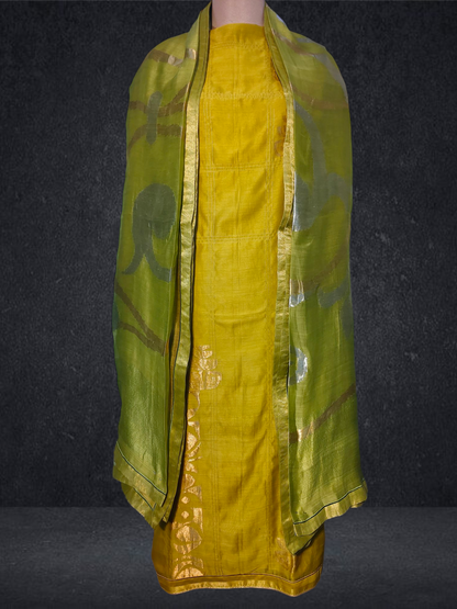 Semi Stitched Formal chanderi Suitset