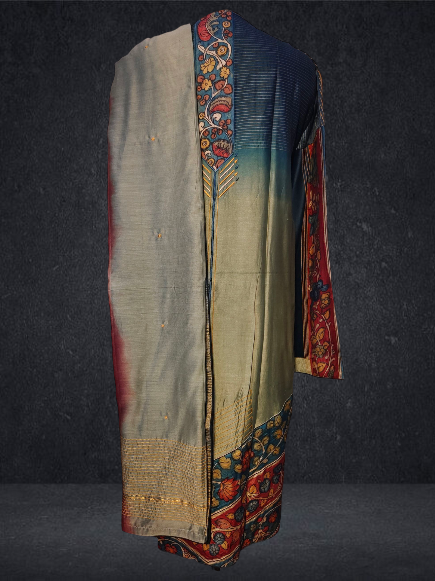 Semi Stitched Formal chanderi Suitset
