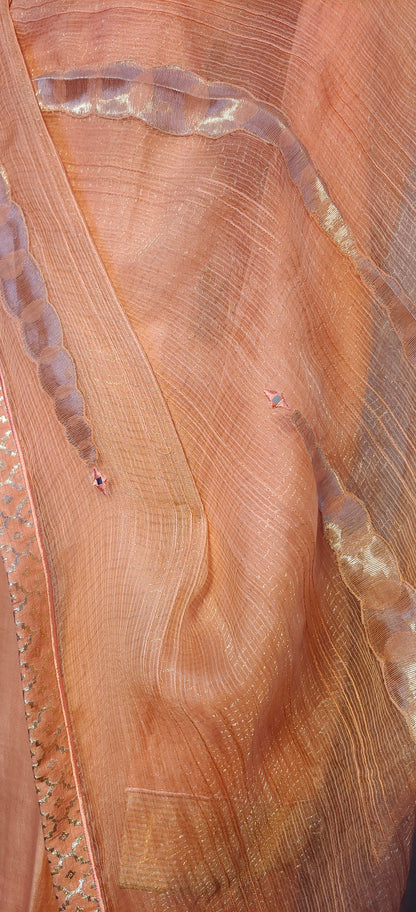 Semi Stitched Formal chanderi Suitset