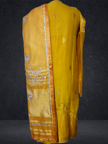 Semi Stitched Formal chanderi Suitset