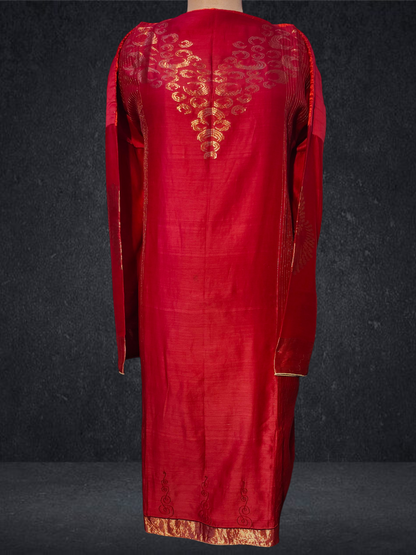 Semi Stitched Formal chanderi Suitset