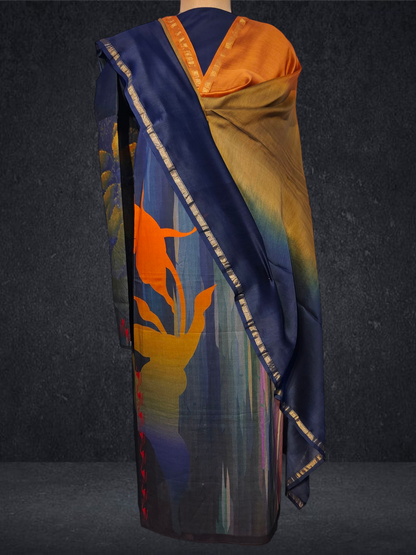 Semi Stitched Cotton satin Casual Suitset