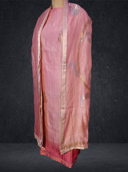 Semi Stitched Chanderi Formal Suitset
