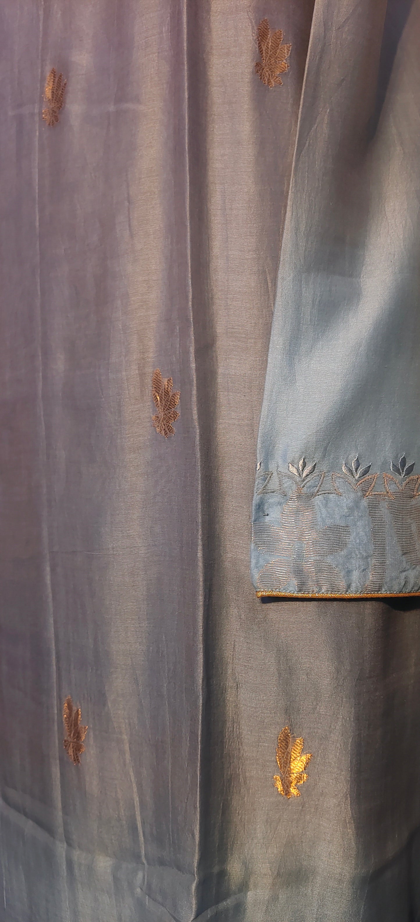 Semi Stitched Formal chanderi Kurta