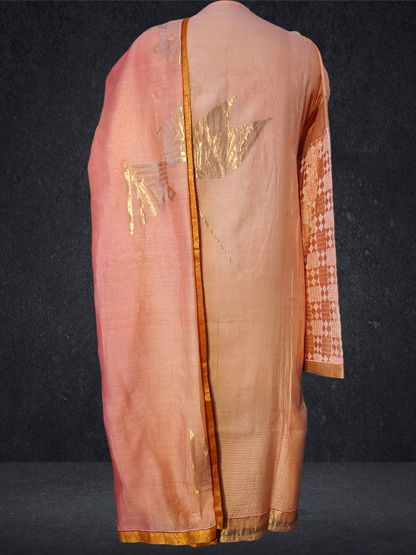 Semi Stitched Formal chanderi Suitset