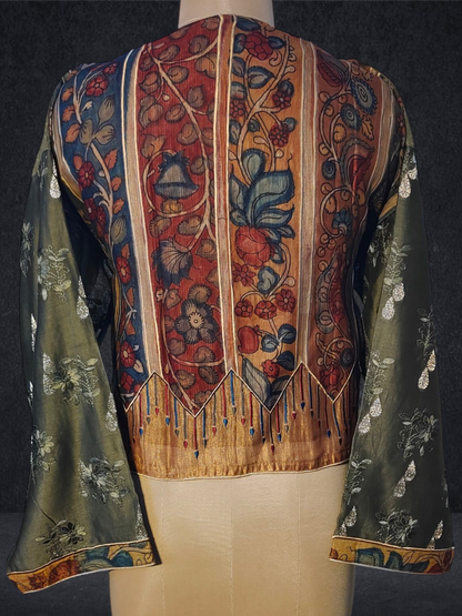 Semistitched Chanderi Ɓlouse