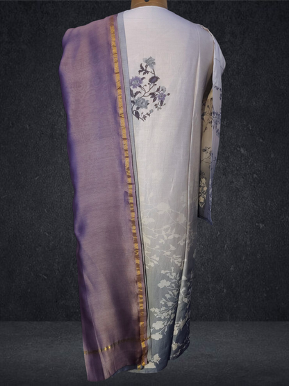Semi Stitched Chanderi Casual Suitset