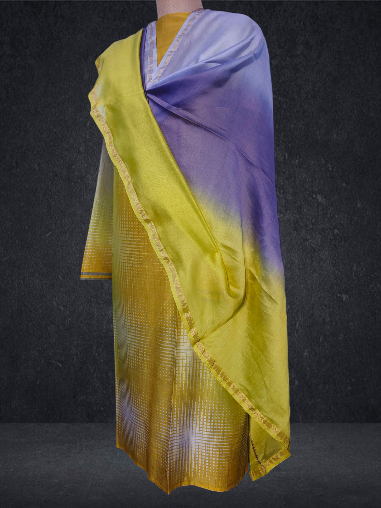 Semi Stitched Chanderi Casual Suitset
