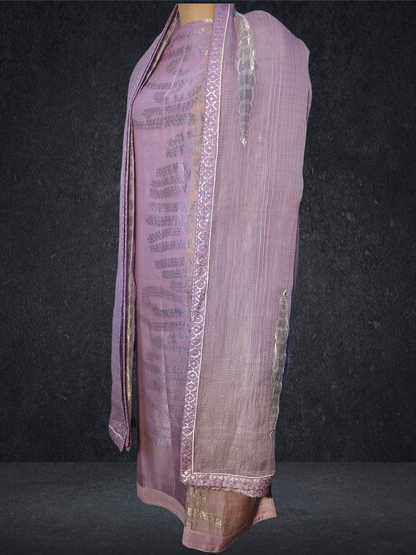 Semi Stitched Formal chanderi Suitset