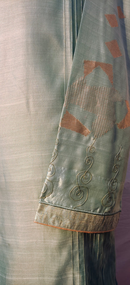 Semistitched Chanderi Zariwoven Kurta