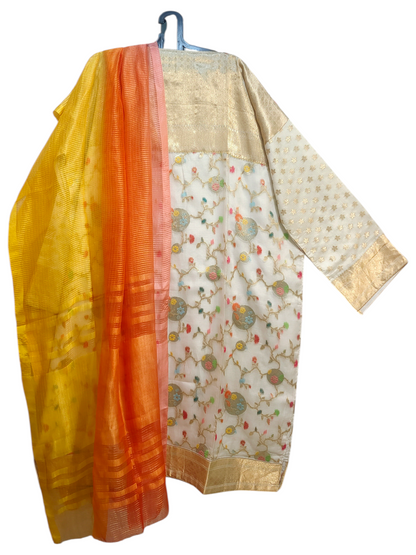Semi Stitched Formal chanderi Suitset