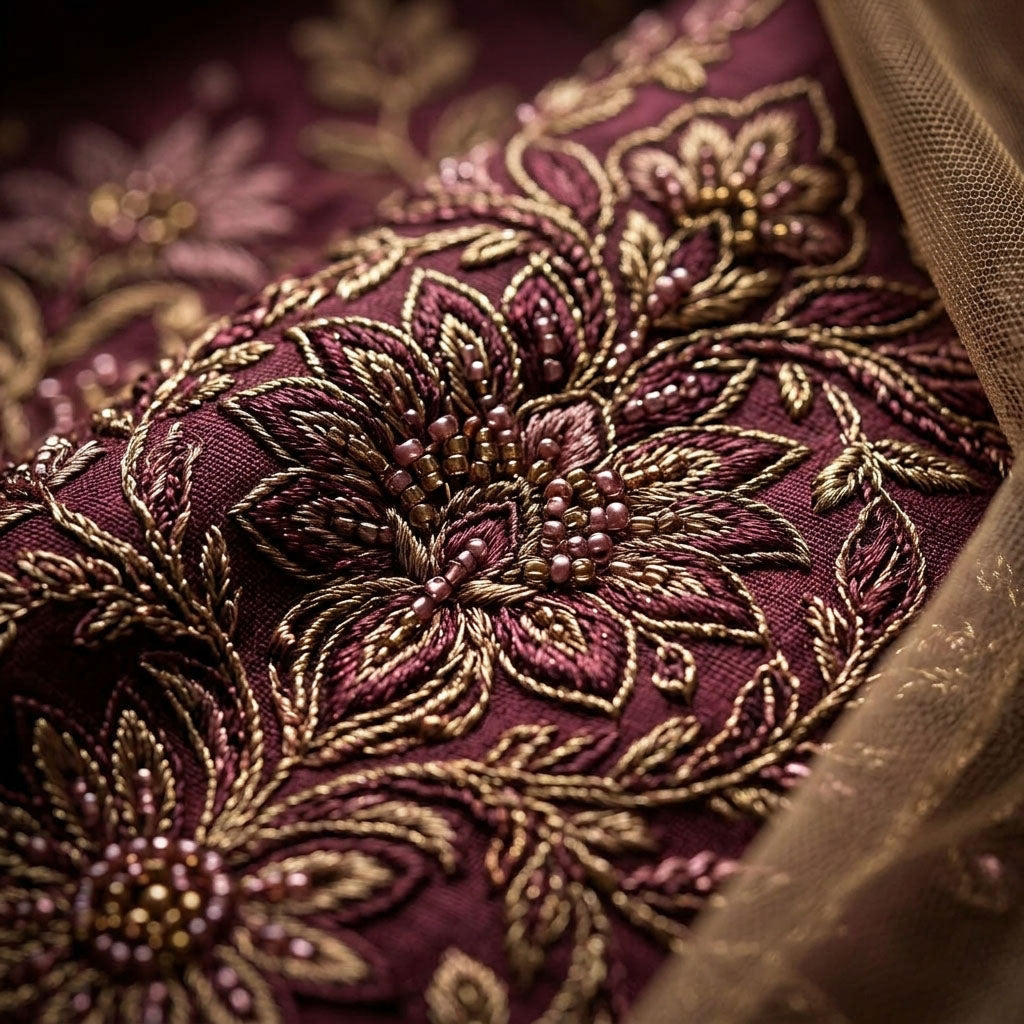 Customised Chanderi Embroidered set