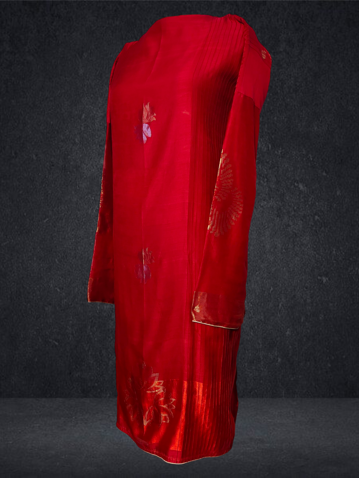 Semi Stitched Formal chanderi Kurta