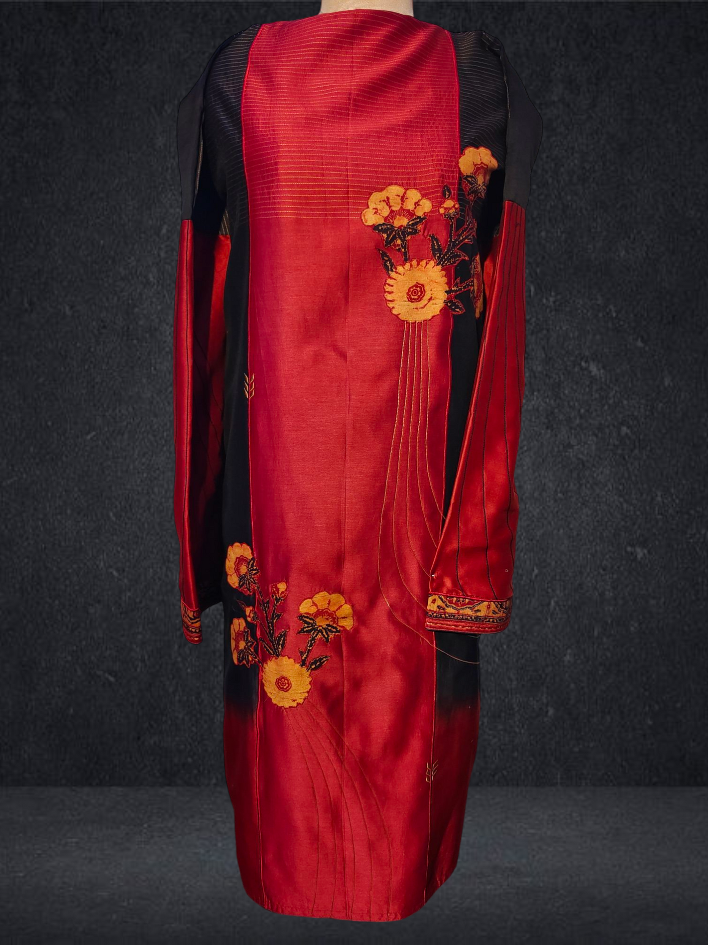 Semi Stitched Chanderi Kurta