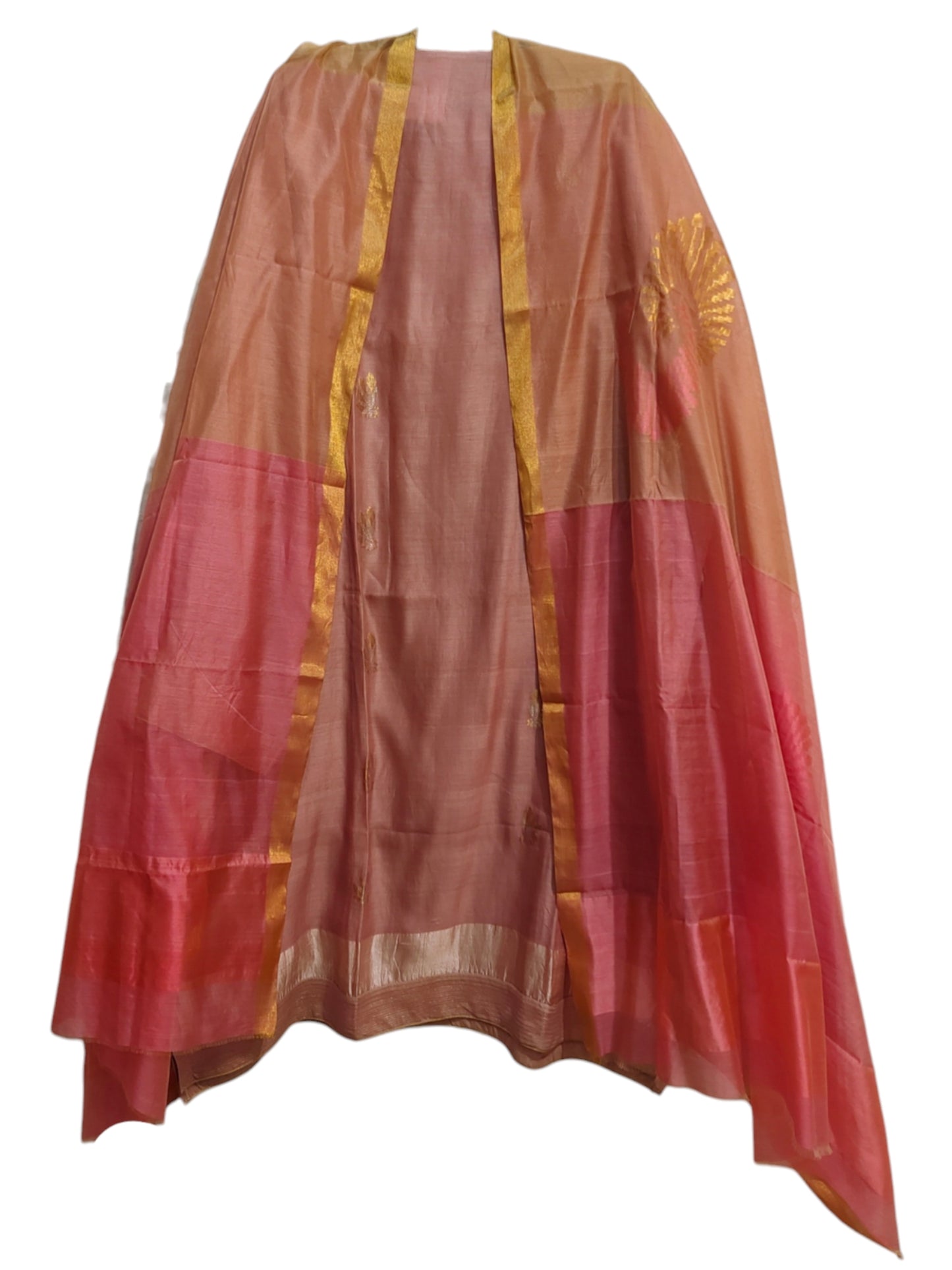 Semi Stitched Chanderi Formal Suitset