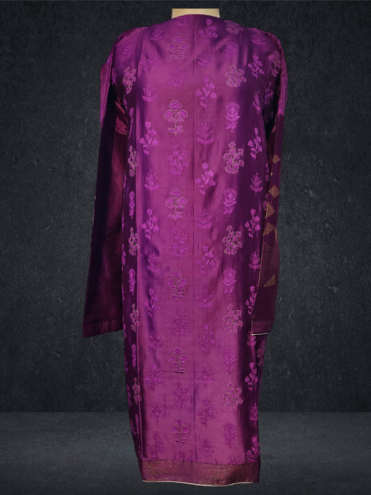 Semi Stitched Formal chanderi Kurta