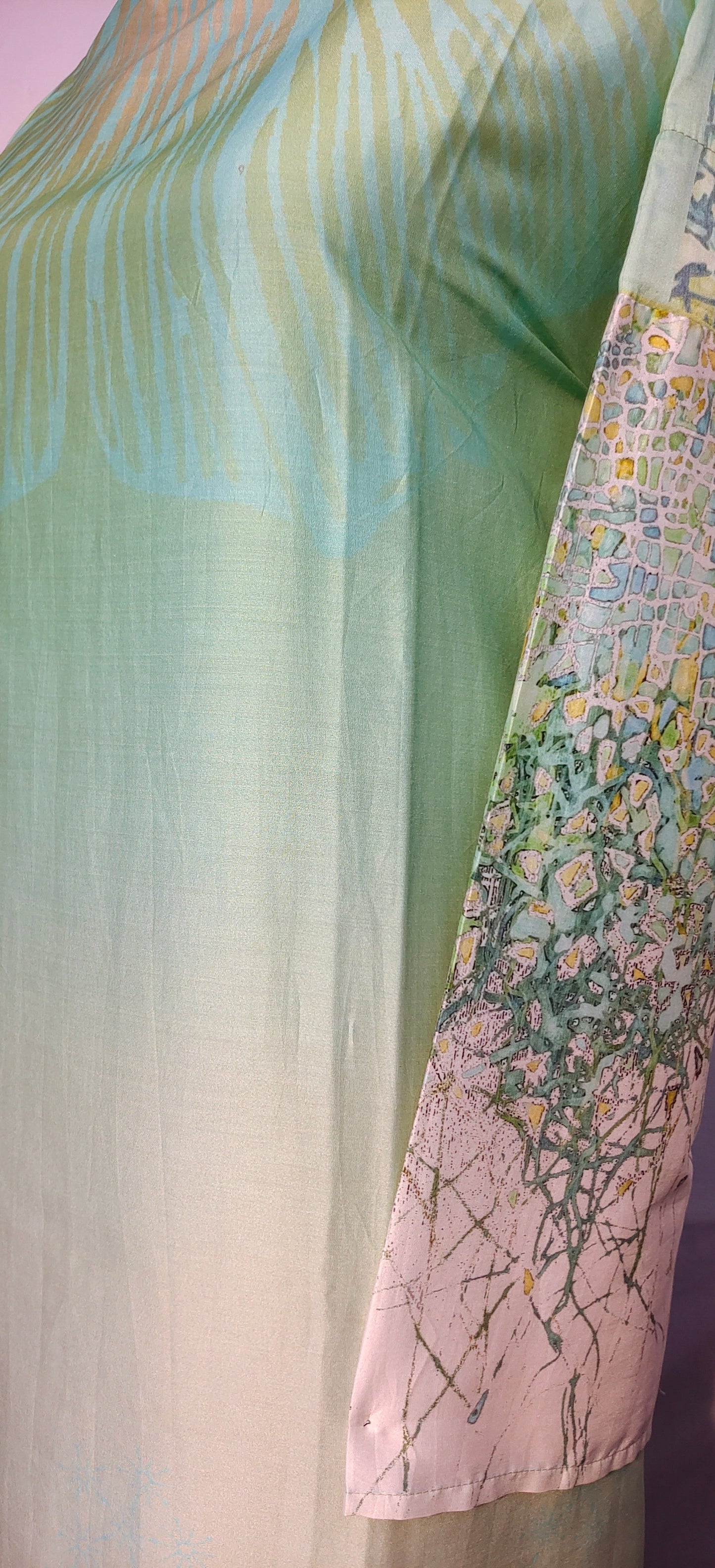 Semi Stitched Chanderi printed Kurta VISHAL KAPUR