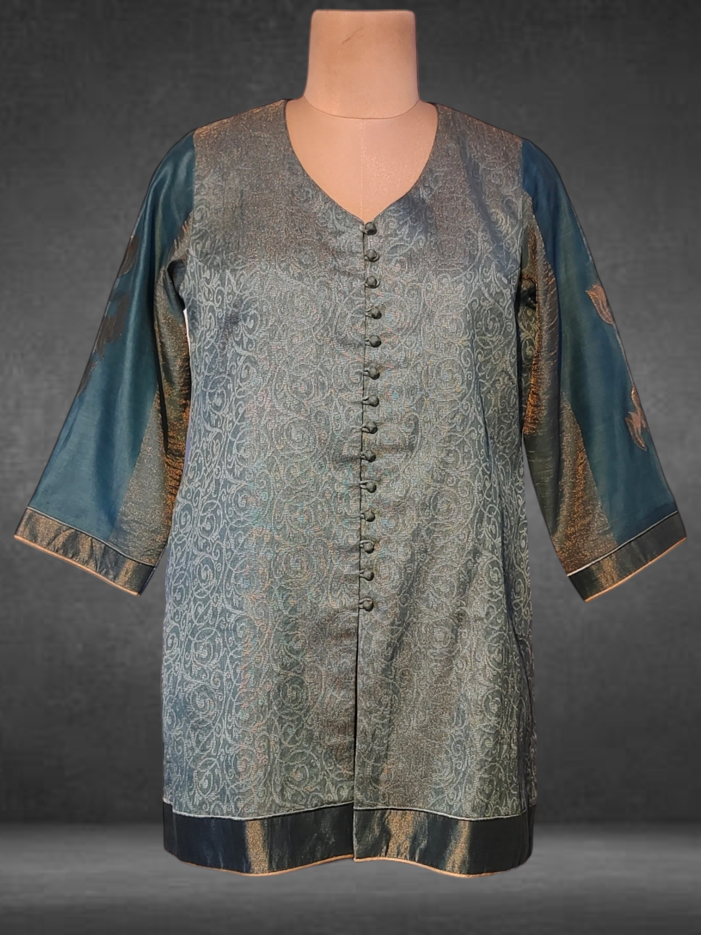 Stitched Chanderi Zariwoven Short Tunic