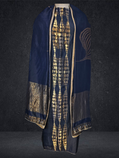 Semi Stitched Formal chanderi Suitset