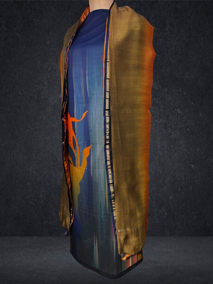 Semi Stitched Cotton satin Casual Suitset