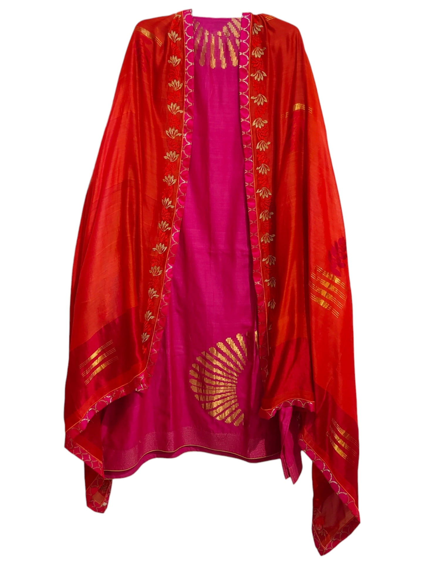 Semi Stitched Chanderi Formal Suitset