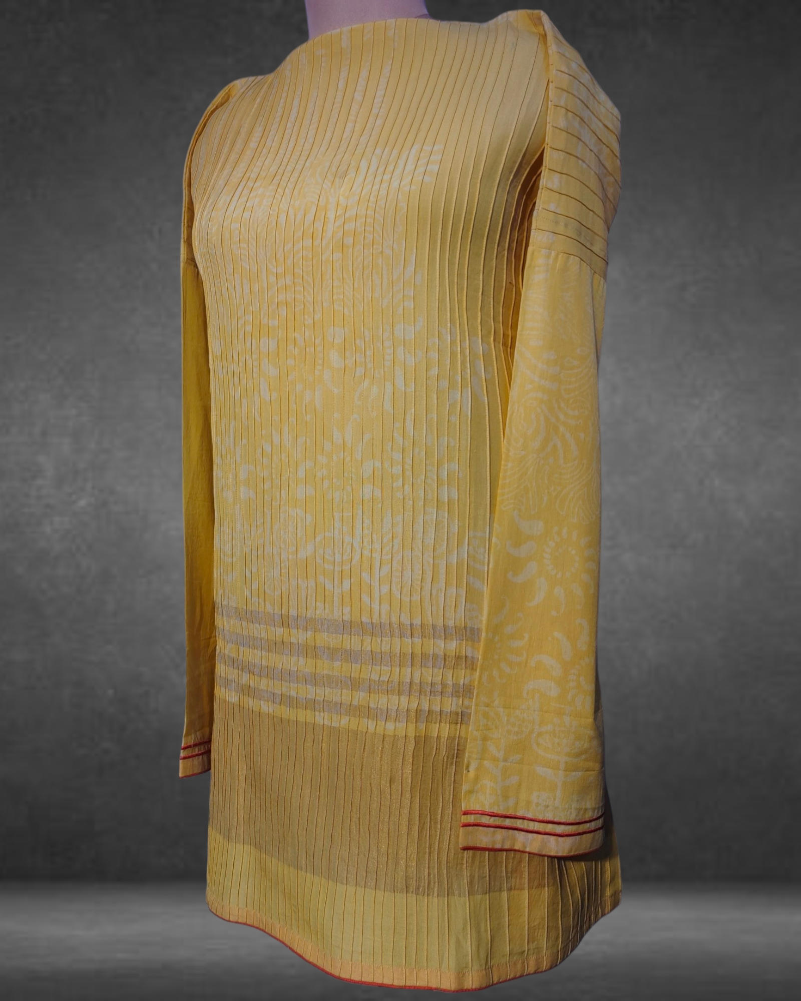 Semistitched Blockprinted Cotton Pintex Tunic VISHAL KAPUR STUDIO