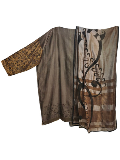 Semi Stitched Chanderi Formal Suitset