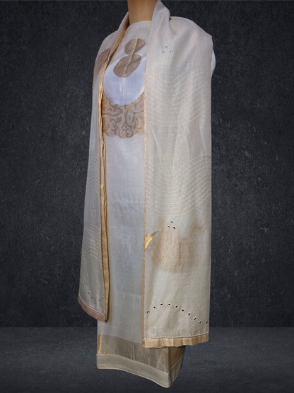 Semi Stitched Formal chanderi Suitset