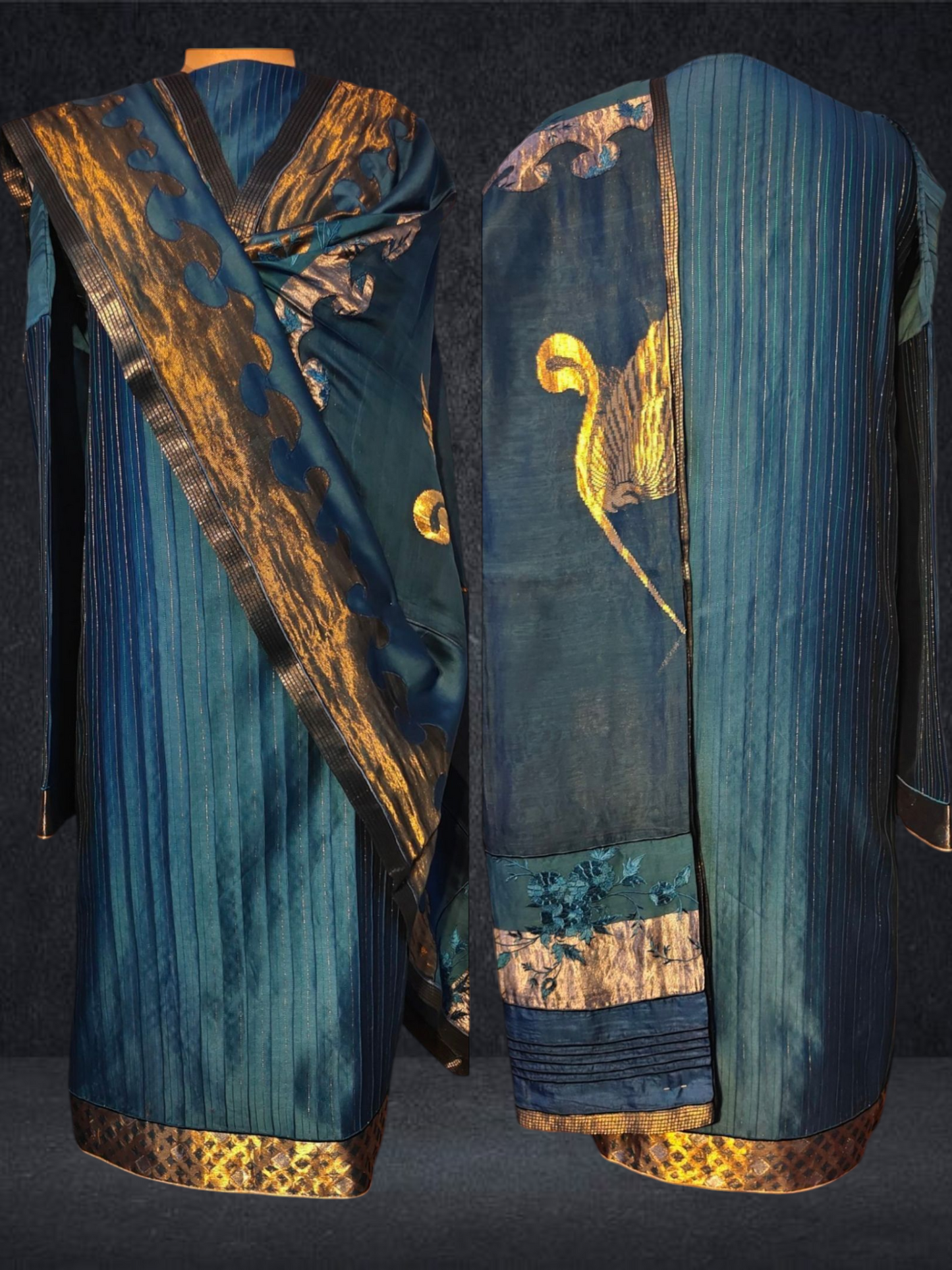 Semi Stitched Formal chanderi Suitset