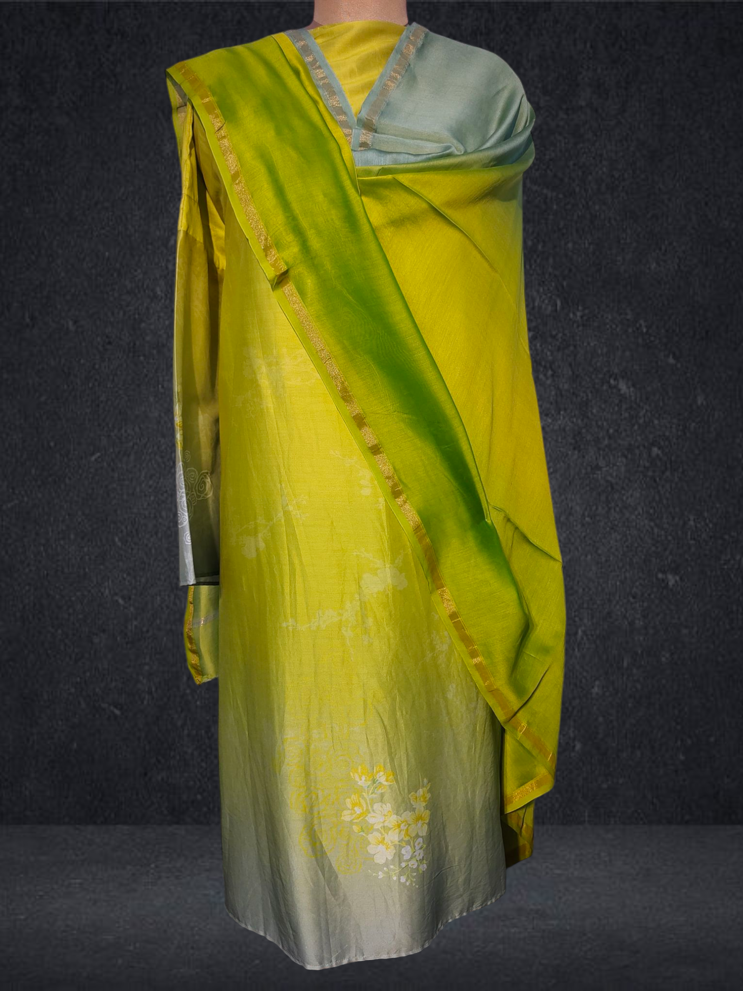 Semi Stitched Chanderi Casual Suitset VISHAL KAPUR