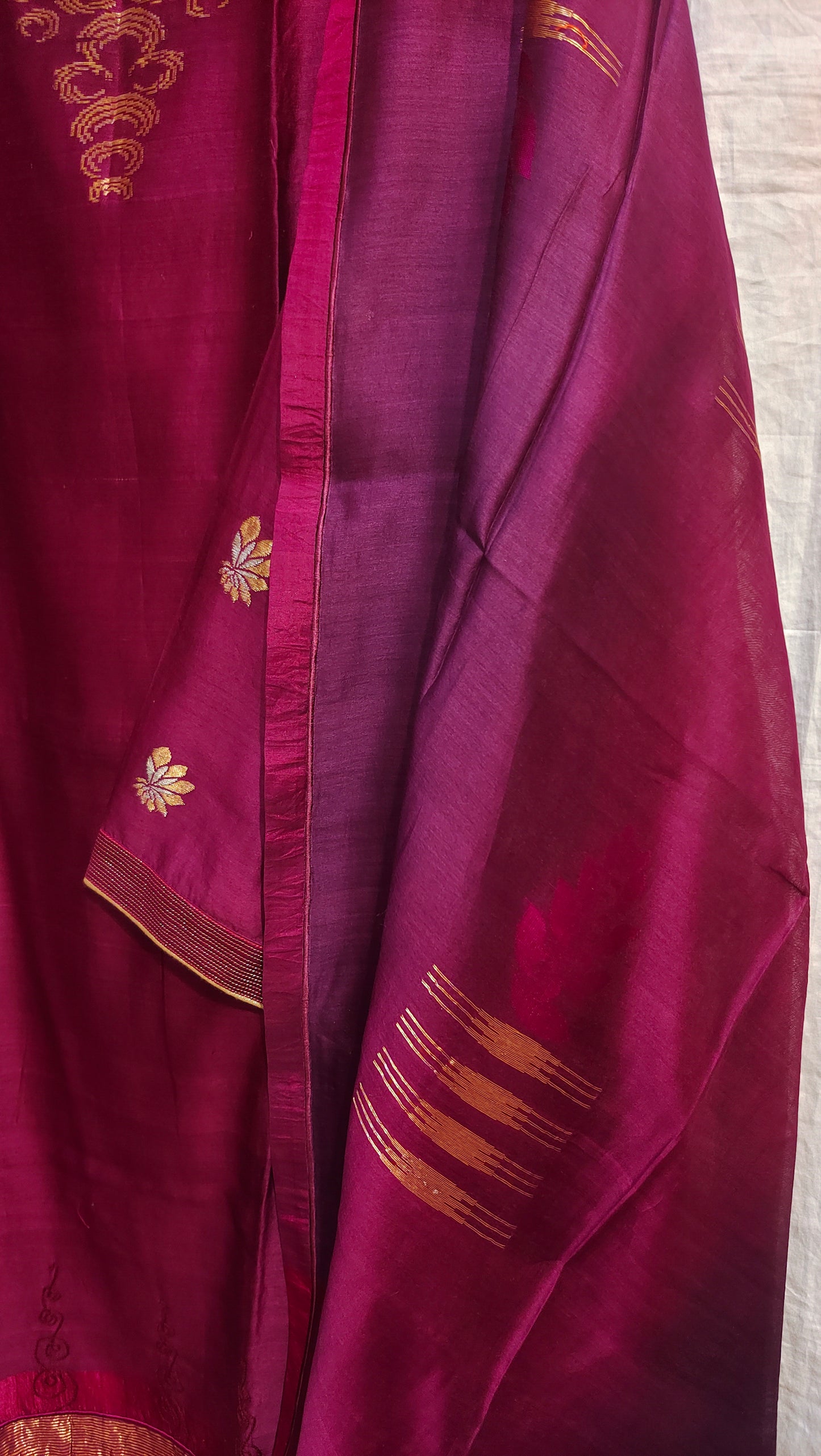 Semi Stitched Chanderi Formal Suitset