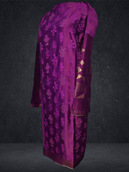 Semi Stitched Formal chanderi Kurta