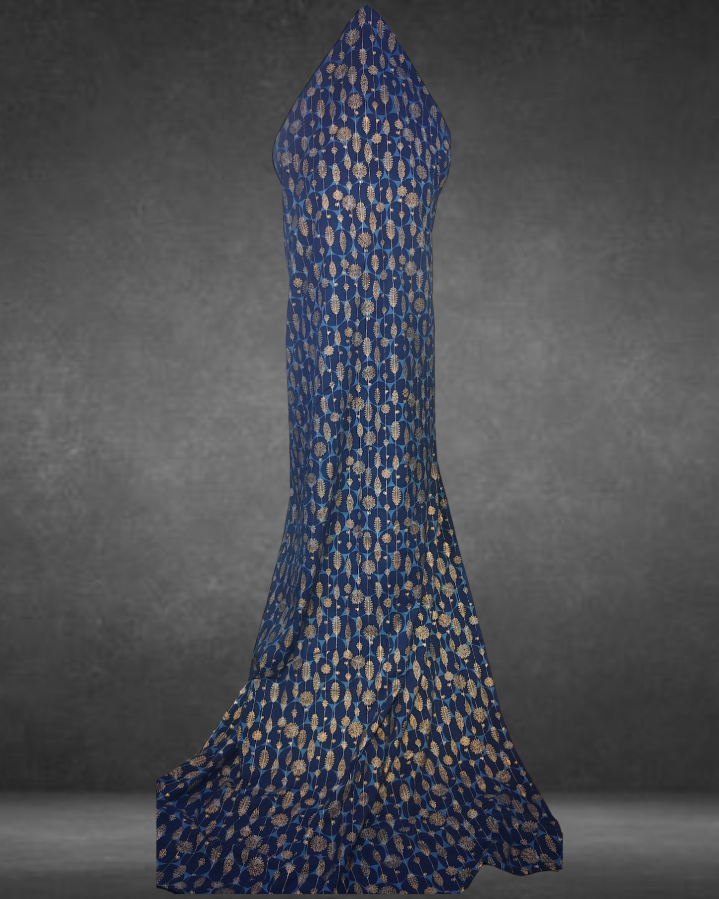Discharge printed pure cotton Indigo fabric