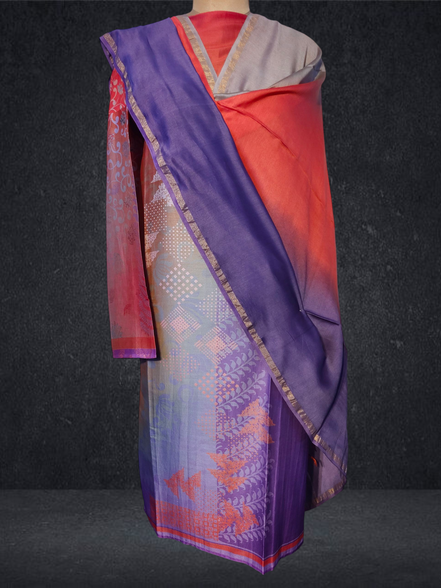 Semi Stitched Chanderi Casual Suitset VISHAL KAPUR
