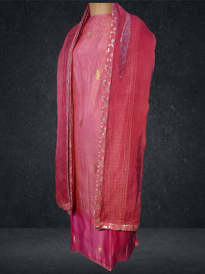 Semi Stitched Formal chanderi Suitset
