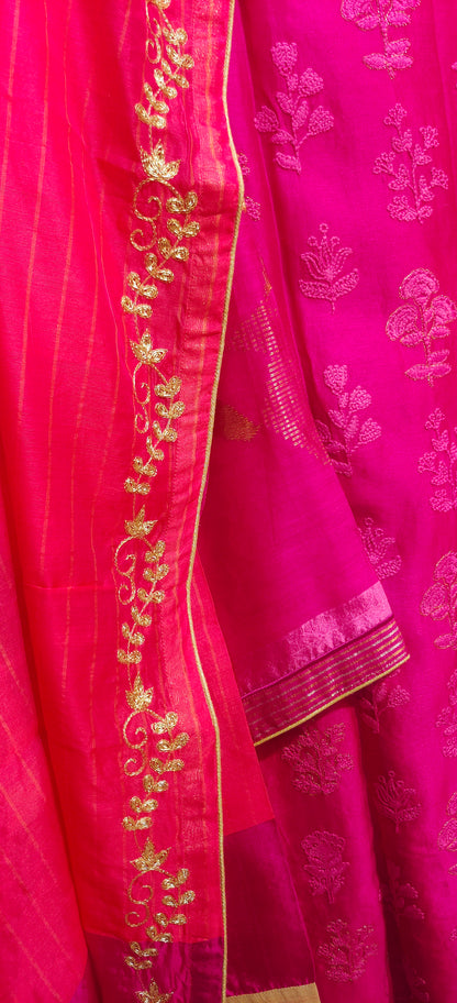 Semi Stitched Formal Chanderi Suitset