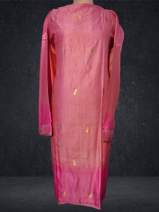 Semi Stitched Formal chanderi Kurta